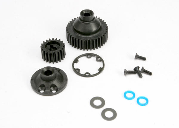 Gears, differential 38-T (1)/ differential drive gear 20-T/ side cover plate (1)