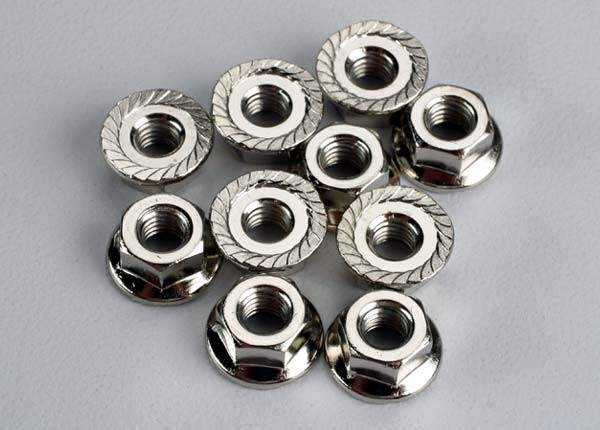 Nuts, 4mm flanged (10)