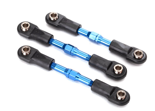 Suspension link, rear, aluminum (blue-anodized) (3) (top and bottom)/ aluminum pivot ball