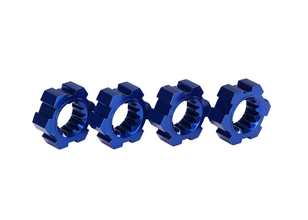 Wheel hubs, hex, aluminum (blue-anodized) (4)