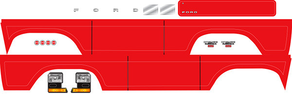 Decal sheet, Bronco, red