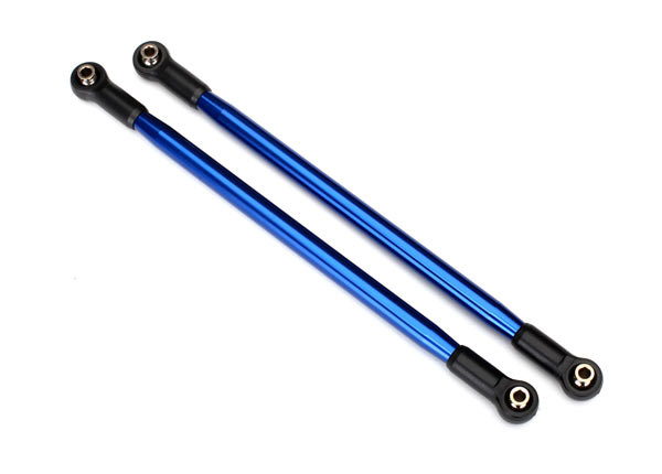 Suspension link, rear (upper) (aluminum, blue-anodized) (10x206mm, center to center) (2) (assembled with hollow balls)