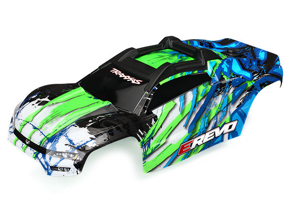 Body, E-Revo¬¨¬®¬¨¬Æ¬¨¬®¬¨√Ü¬¨¬®¬¨¬Æ¬¨¬®‚àö√ú¬¨¬®¬¨¬Æ¬¨¬®¬¨√Ü¬¨¬®¬¨¬Æ‚Äö√†√∂‚àö√∫, green/ window, grille, lights decal sheet (assembled with front & rear body mounts and rear body support for clipless mounting)