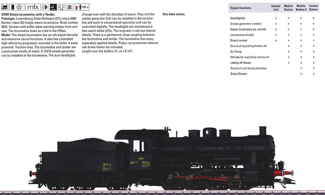 M37549  2013 Qtr.4 Dgtl CFL cl 4600 Steam Locomotive w/Tender  (HO Scale)