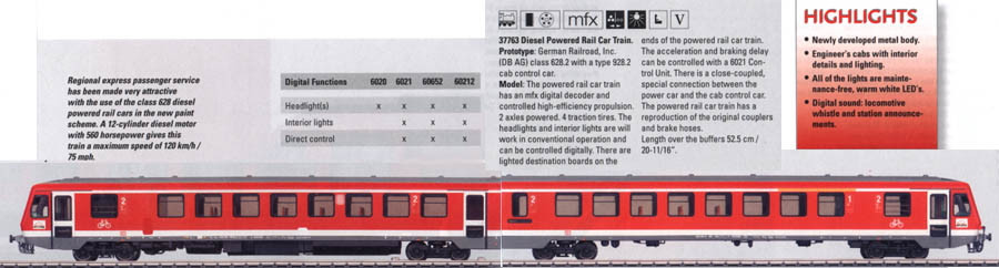 M37763  2008Q4 Dgtl DB AG cl 628.2 Diesel Powered Rail Car Train