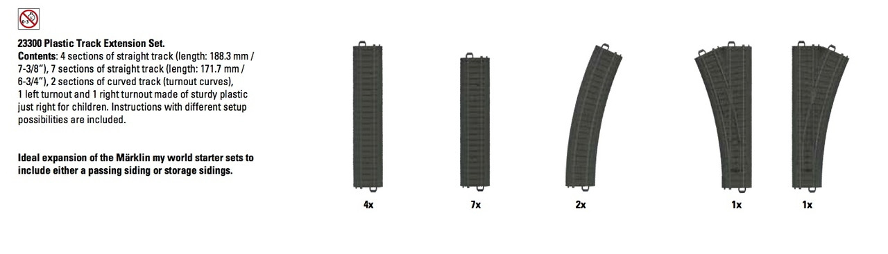 23300 my world plastic track extension set