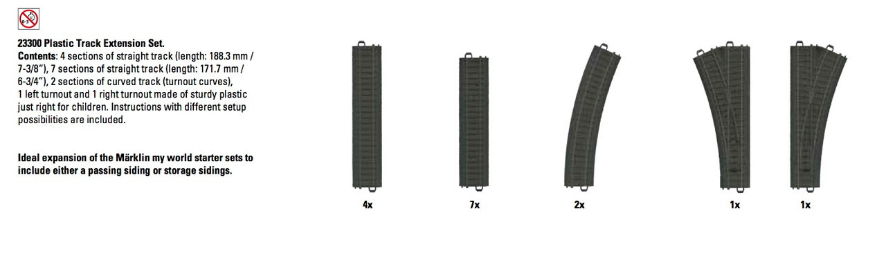 23300 my world plastic track extension set