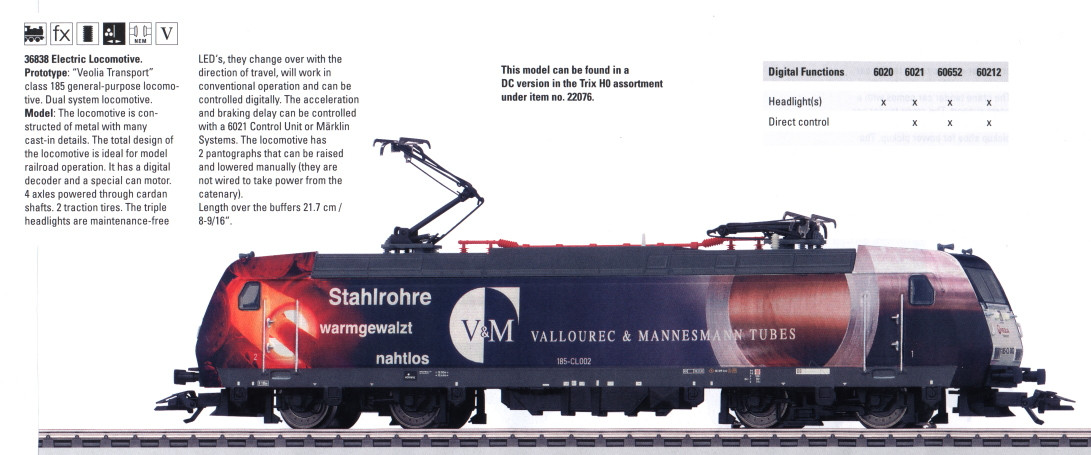 W441-36838  Digital Class 185 Electric Loco -- Veolia Transport w/V&M Special Scheme