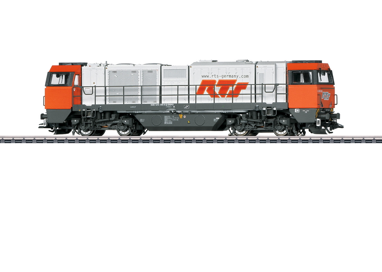 37214 Vossloh Class G 2000 BB Diesel - 3-Rail - Sound and Digital -- RTS Rail Transport Service (Era VI, white, orange, gray)