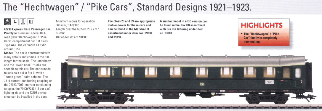 W441-42230  Era III Passenger Car 1st Class -- DB German Federal Railroad (Hecht)