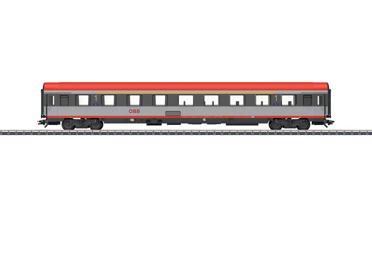 42731 Type Ampz 1st Class Coach - 3-Rail - Ready to Run -- Austrian Federal Railroad (Era VI 2012, red, gray)