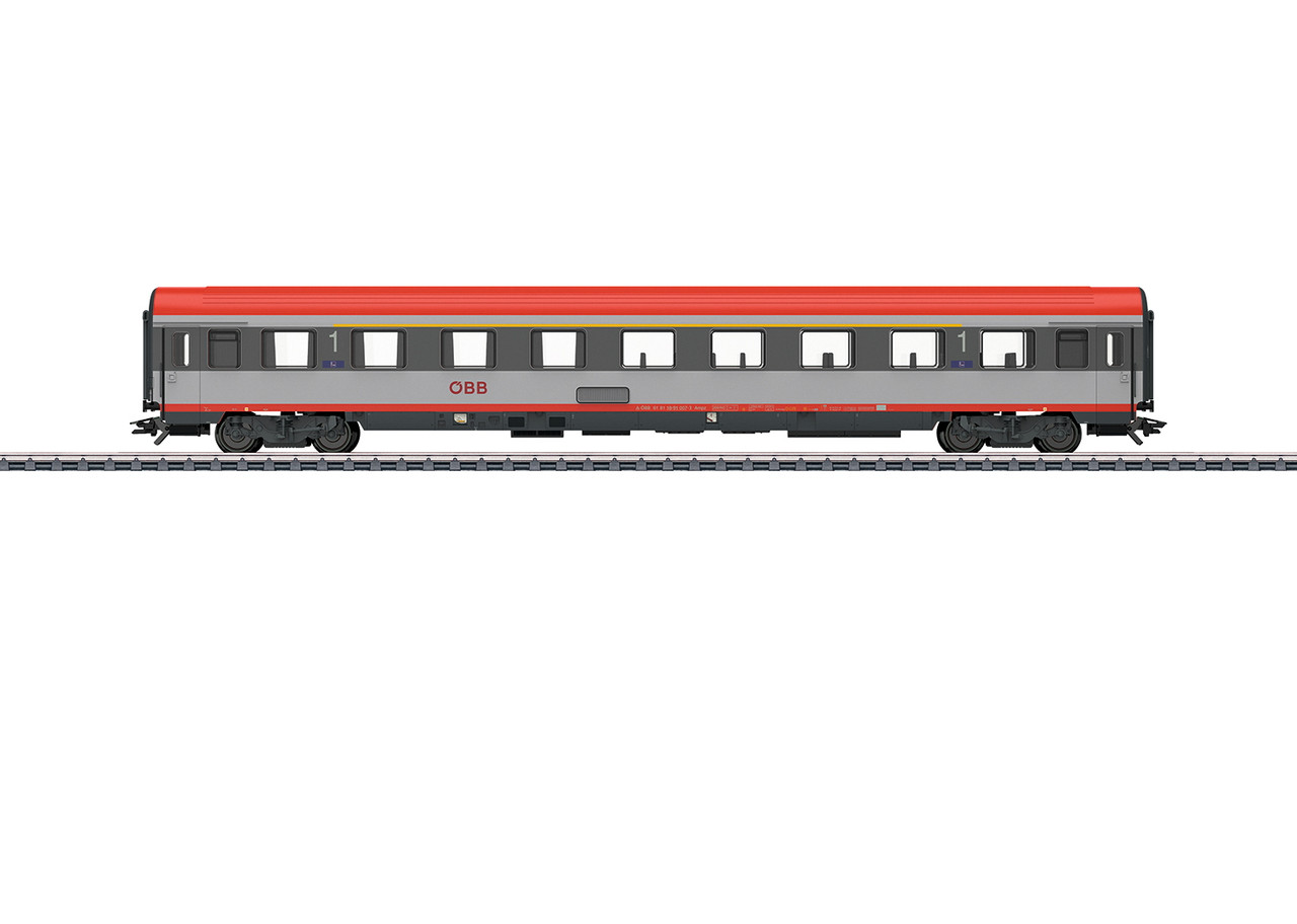 42731 Type Ampz 1st Class Coach - 3-Rail - Ready to Run -- Austrian Federal Railroad (Era VI 2012, red, gray)