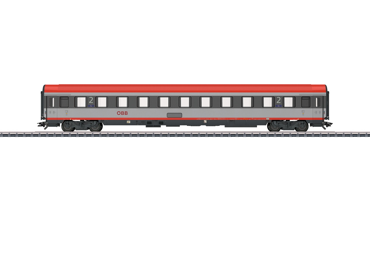 42743 Type Bmz 2nd Class Coach - 3-Rail - Ready to Run -- Austrian Federal Railroad 1 (Era VI 2012, red, gray)