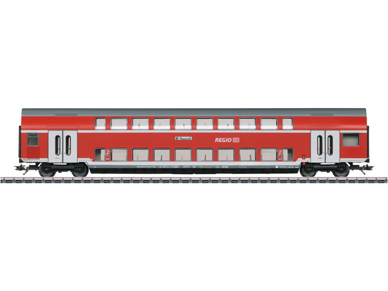 W441-43571  Regio DB Type DBza 751 2nd Class Bi-Level - 3-Rail - Ready to Run -- German Railroad DB AG (Era VI 2012, red, gray)