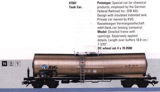 W441-47561  Tank Car -- German Railroad Inc. (DB AG) KVG