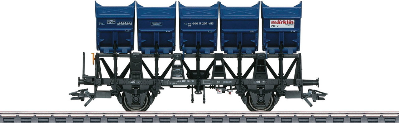 W441-48517  Type F-z 120 2-Axle Dump Car - 3-Rail Ready to Run -- 2017 Marklin Magazine Car (black, blue)