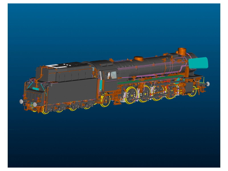 W441-55424  Class 41 2-8-2 & 2Z2ZT34 Oil Tender w/Sound & DCC -- German Federal Railroad DB (Era IV, black, red)