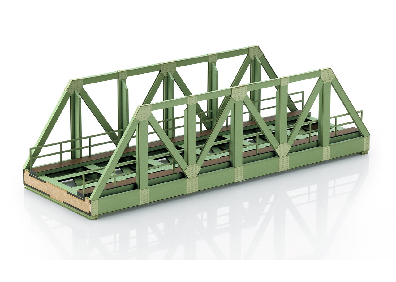 56298 Single-Track Truss Railroad Bridge -- Laser-Cut Card Kit - 17-3/4 x 6 x 4-