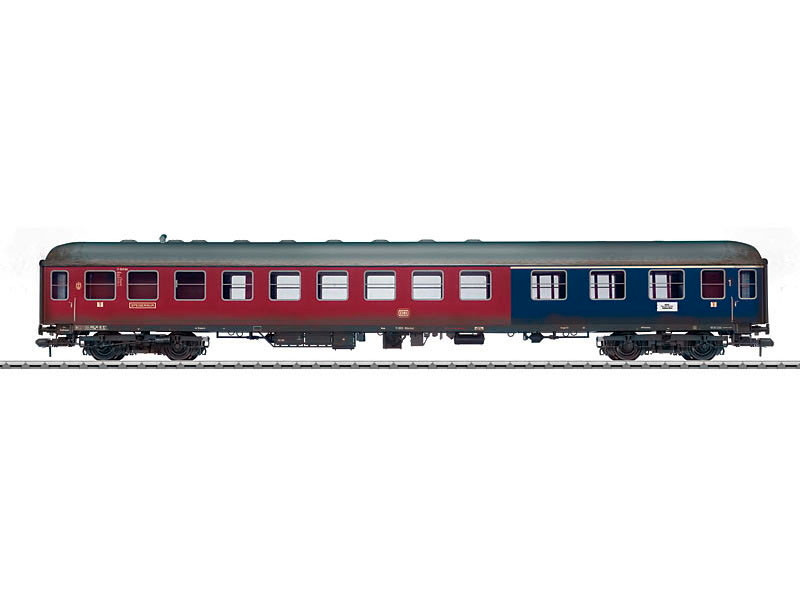 W441-58046  Type AR4um-54 Diner-Coach - Ready to Run -- German Federal Railroad DB #11 869 (Weathered, Era III, red, cobalt blue)