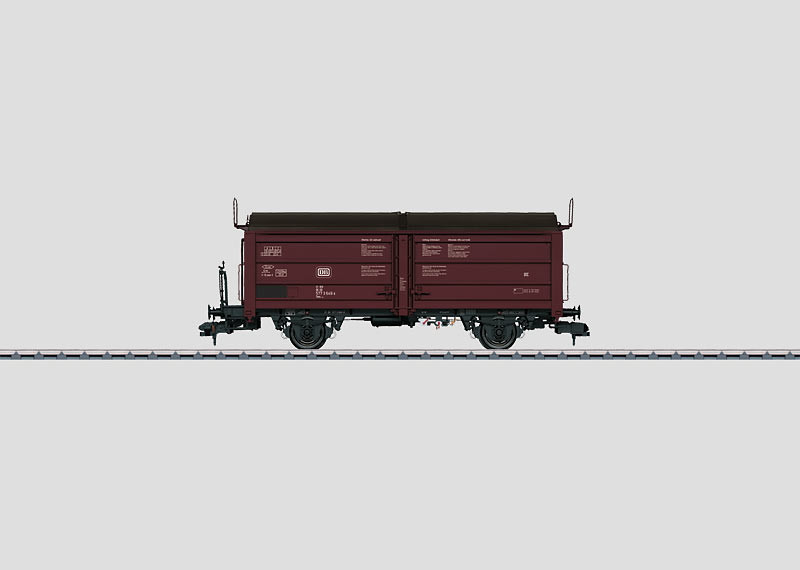 W441-58331  Type Tims 858 Sliding Roof/Wall Gondola/Hopper w/Brake Platform - Ready to Run -- German Federal Railroad DB (Era IV, Boxcar Red)