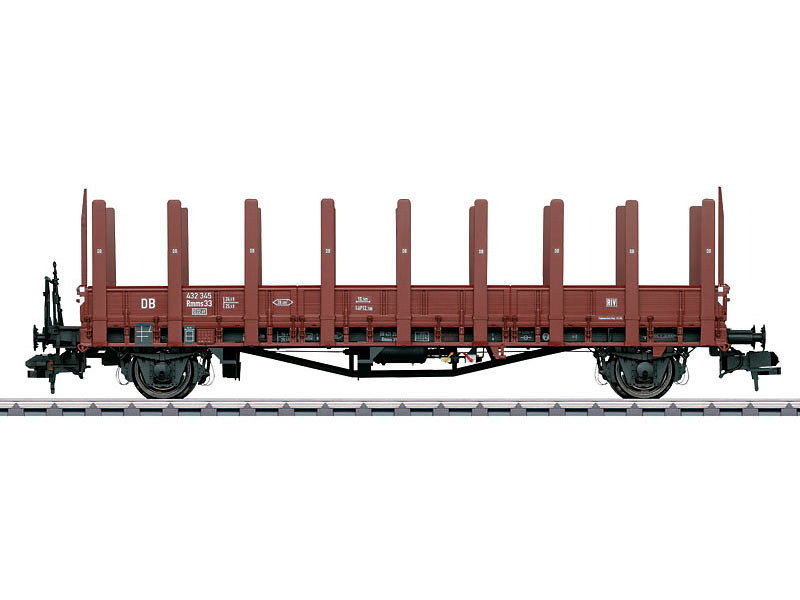 58815 Rmms 33 Ulm Low-Side Gondola w/Stakes - Ready to Run -- German Federal Railroad DB #433 148 (Era III, Boxcar Red)
