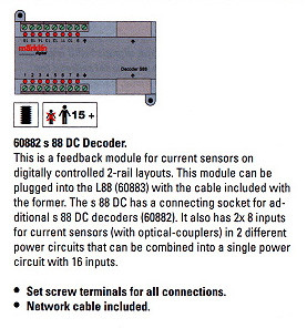 60882 S 88 Decoder/Feedback Module for 2-Rail DC Layouts