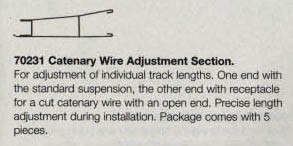 70231 Marklin HO Catenary -- Catenary Wire Adjustment Section   Pkg(5)