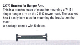 72070 Bracket for Catenary Hanger Arm