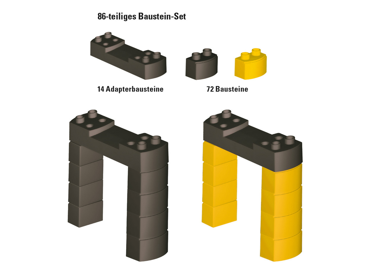 72221 Building Block Set for Elevated Railroad Grades - My World -- Kit - Compatible with Several Brands of Plastic Building Blocks