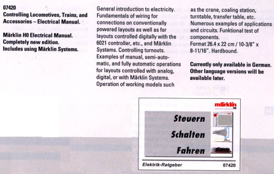 W441-7420  Book -- Control Electric Manual German Text