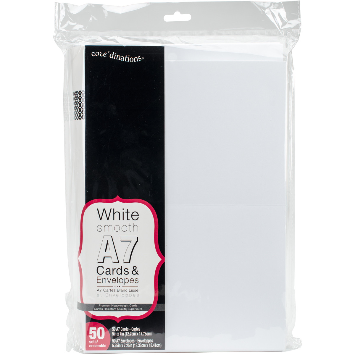 110366 A7 CARDS/ENVELP 50PK-WHITE