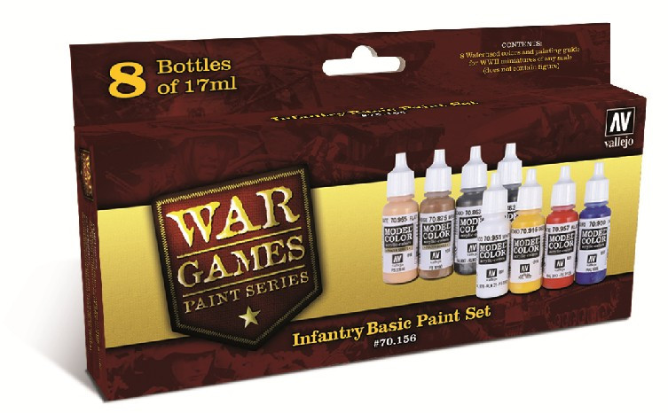 17ml Bottle Infantry Basic WWII Wargames Paint Set (8 Colors)