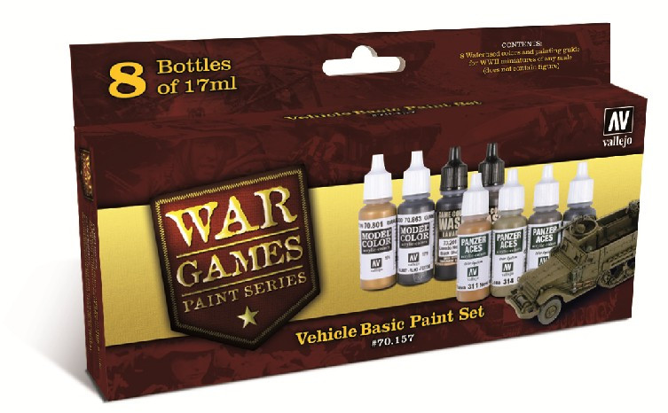 17ml Bottle Vehicle Basic WWII Wargames Paint Set (8 Colors)