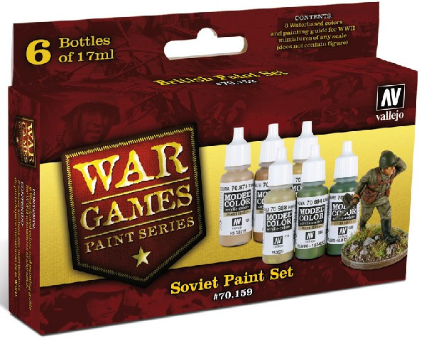 17ml Bottle Soviet Army WWII Wargames Paint Set (6 Colors)