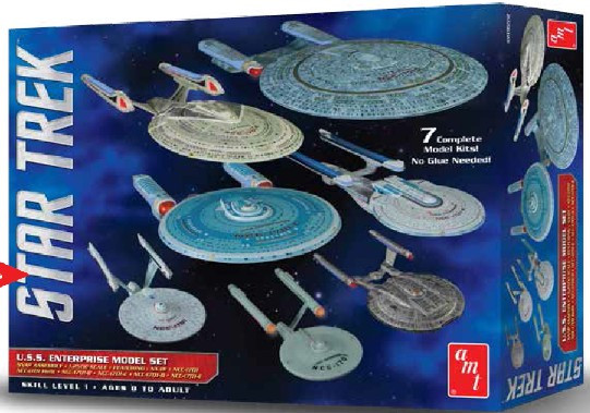 AMT-954  1/2500 Star Trek USS Enterprise Set: NX01, NCC1701, NCC1701 Refit, NCC1