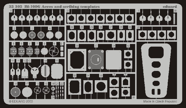 1/32 Aircraft- Bf109G Scribing Templates & Acc for HSG