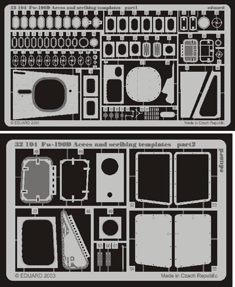 1/32 Aircraft- Fw190D Scribing Template & Acc for HSG