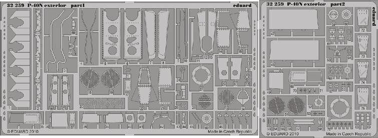 1/32 Aircraft- P40N Exterior for HSG