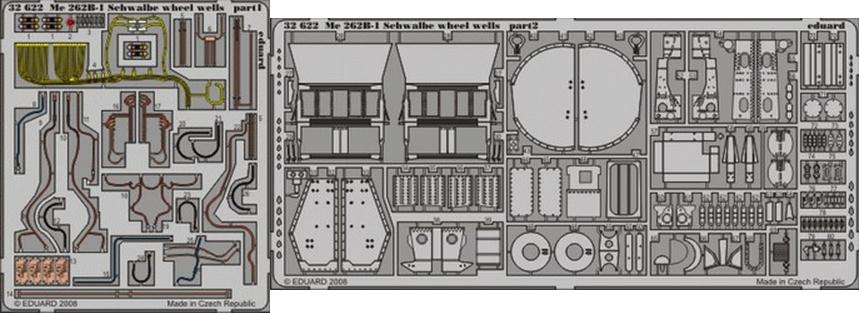 1/32 Aircraft- Me262B1 Schwalbe Wheel Wells for TSM (Painted) (D)