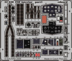 1/32 Aircraft- F8F Interior for TSM (Painted Self Adhesive) (D)