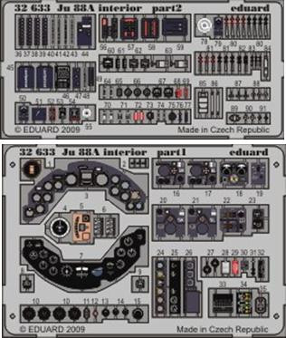 1/32 Aircraft- Ju88A Interior for RVL (Painted Self Adhesive)