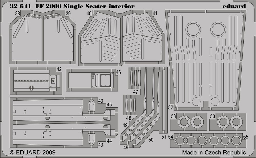 1/32 Aircraft- EF2000 Interior for TSM (Painted Self Adhesive)