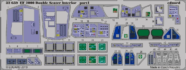 1/32 Aircraft- EF2000 2-Seater Interior for TSM (Painted Self Adhesive) (D)