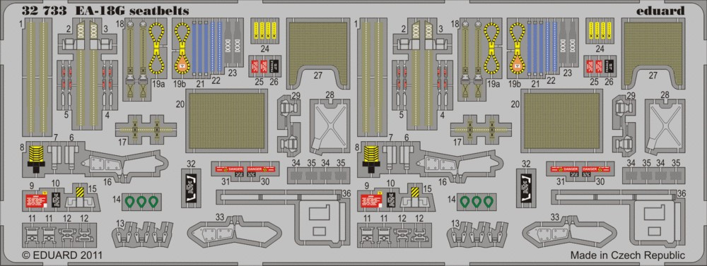 1/32 Aircraft- Seatbelts EA18G for TSM (Painted)