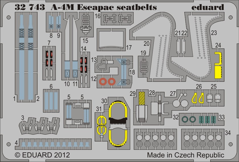 1/32 Aircraft- Seatbelts A4M for TSM (Painted)