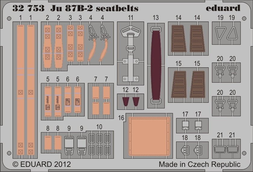 1/32 Aircraft- Seatbelts Ju87B2 for TSM (Painted)