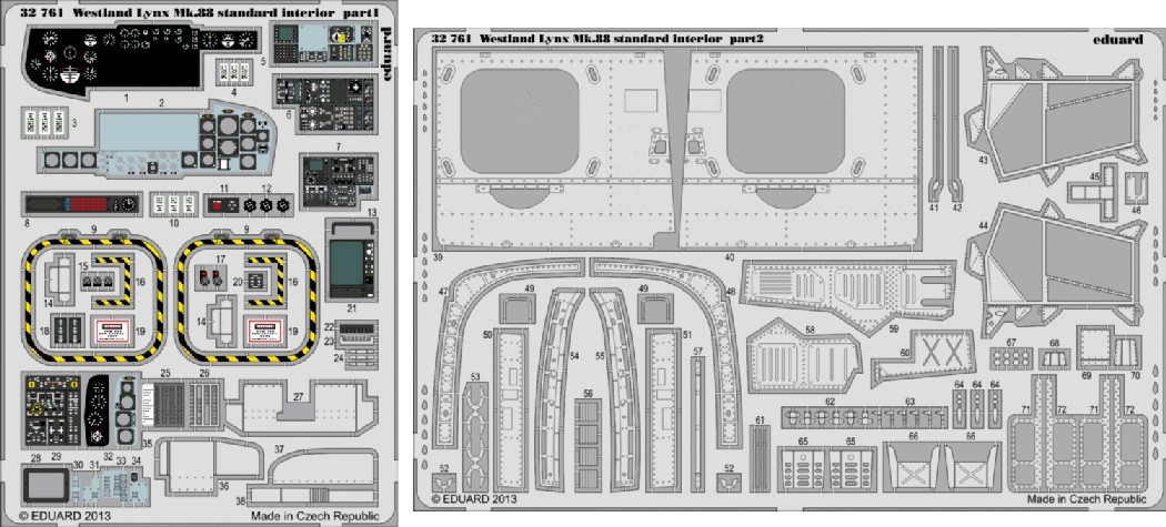 1/32 Aircraft- Lynx Mk 88 Interior for RVL (Painted Self Adhesive)