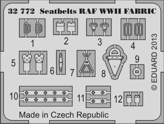 1/32 Aircraft- Seatbelts Fabric-Type RAF WWII (Painted)
