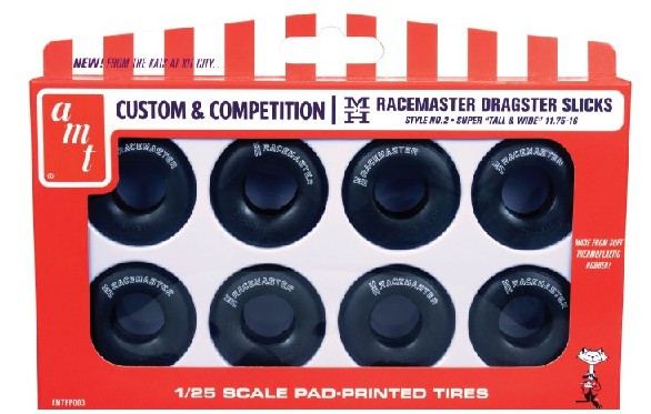 AMT-PP3  1/25 M&H Racemasters Super Tall & Wide Dragster Slicks Tire Pack (8)