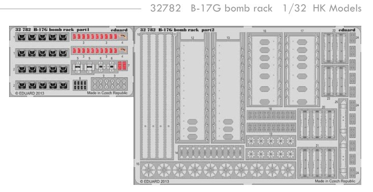 1/32 Aircraft- B17G Bomb Rack for HKM (Painted)